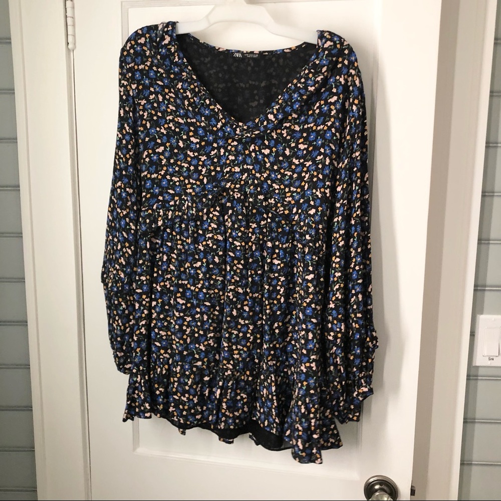 ZARA | Floral Long Sleeve Dress Medium